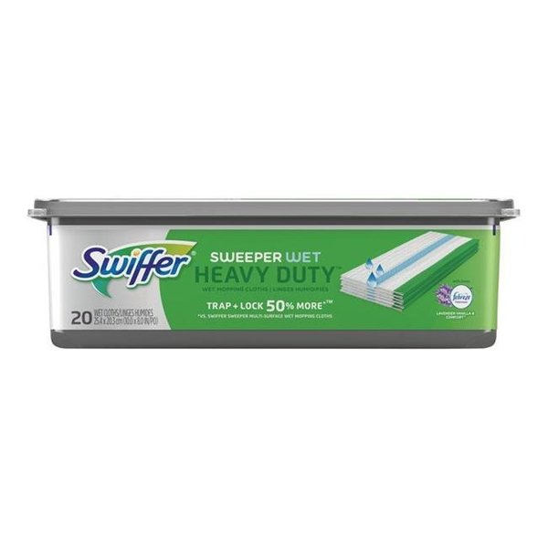 Swiffer Swiffer 1899947 SweeperWet Heavy Duty 10 x 8 in. Cloth Refill Pad; 20 Count 1899947